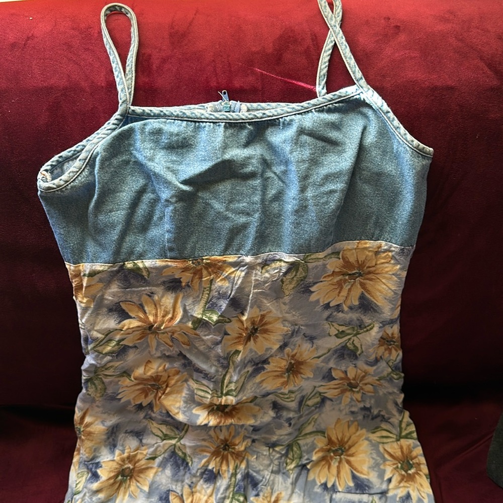 Vintage blue jean comfy long dress